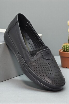 T01-3 Hafif Esnek Ortopedik Taban Günlük İçi Deri Kadın Ayakkabı Casual Anne Ayakkabısı - 2