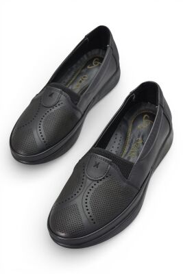 T01-3 Hafif Esnek Ortopedik Taban Günlük İçi Deri Kadın Ayakkabı Casual Anne Ayakkabısı - 3