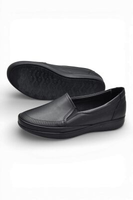 T405 Hafif Esnek Ortopedik Taban Günlük İçi Deri Kadın Ayakkabı Casual Anne Ayakkabısı - 3