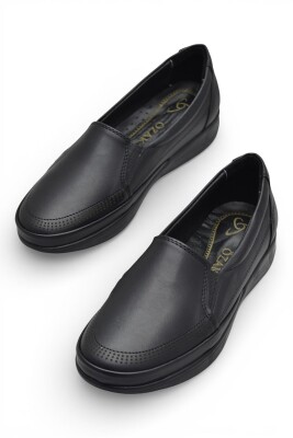 T405 Hafif Esnek Ortopedik Taban Günlük İçi Deri Kadın Ayakkabı Casual Anne Ayakkabısı - 2