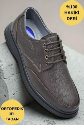 TAB451 Ortopedik Taban Hakiki Deri Erkek Ayakkabı Mevsimlik Baba Ayakkabısı - 4
